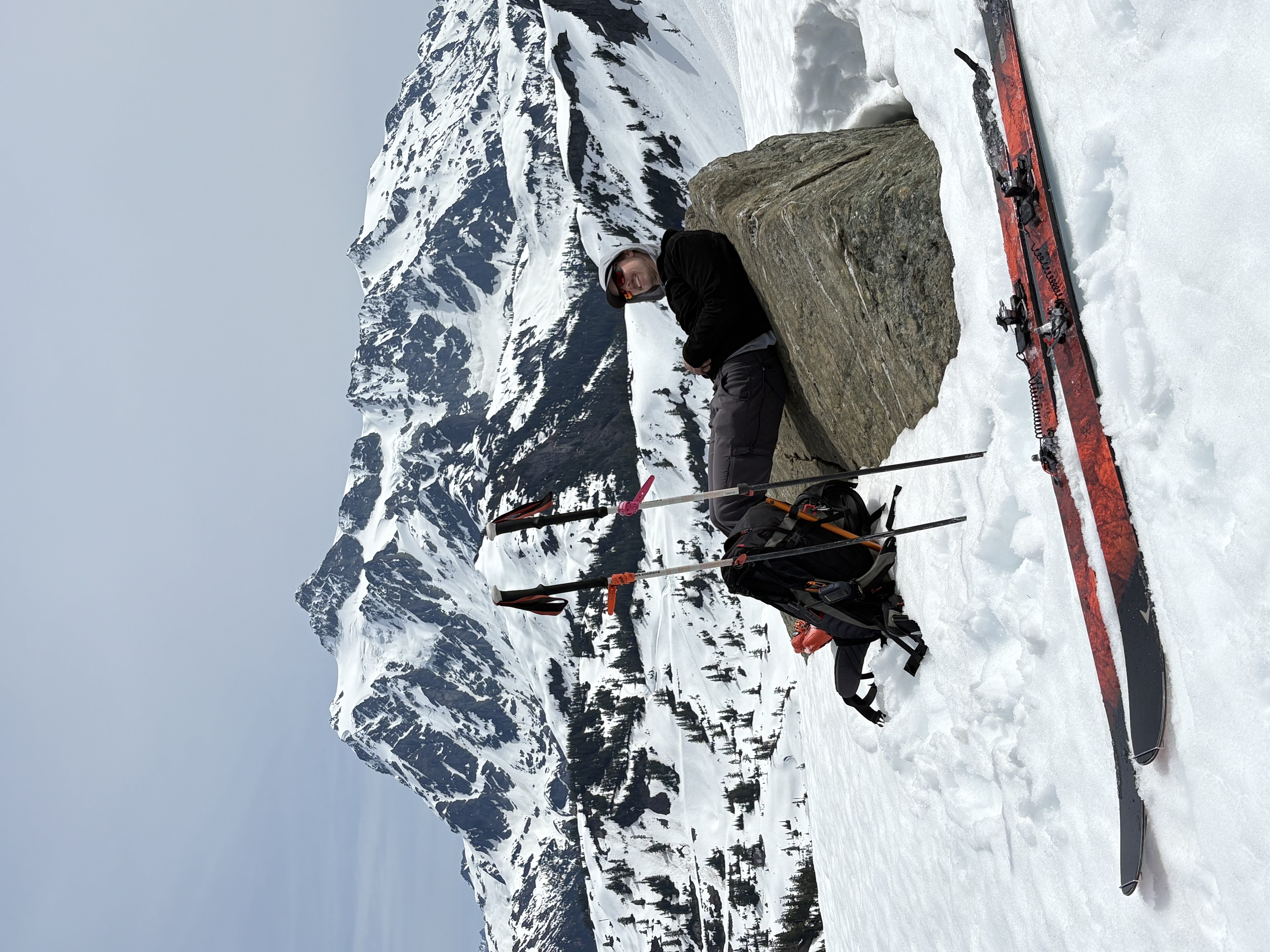 Backcountry skiing summit